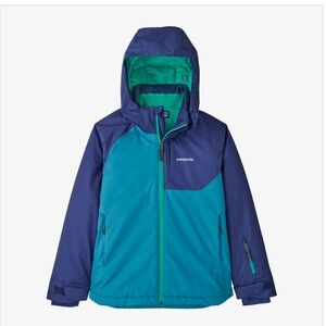 Patagonia Snowbelle / Powder Town Blue and Teal Hooded Ski 
Jacket Size S 7/8